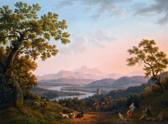 Ansicht des Tibertals mit den Sabiner Bergen
